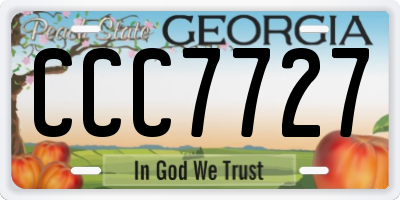 GA license plate CCC7727