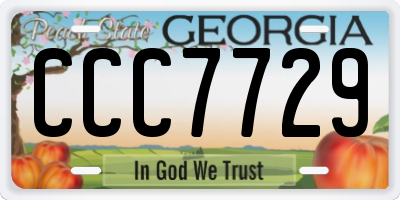 GA license plate CCC7729