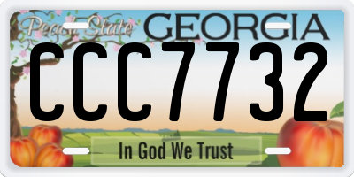 GA license plate CCC7732