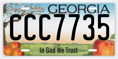 GA license plate CCC7735