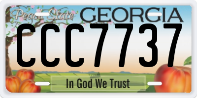 GA license plate CCC7737