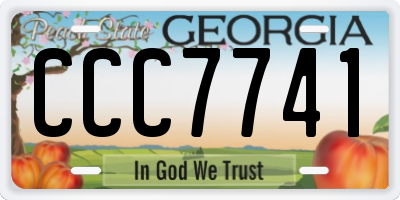 GA license plate CCC7741