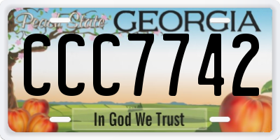 GA license plate CCC7742