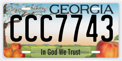 GA license plate CCC7743