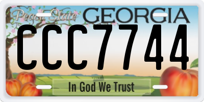 GA license plate CCC7744