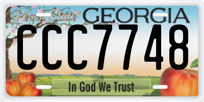 GA license plate CCC7748