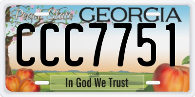GA license plate CCC7751