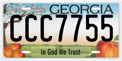 GA license plate CCC7755