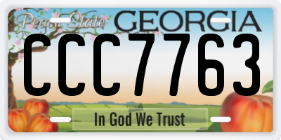 GA license plate CCC7763