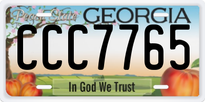 GA license plate CCC7765