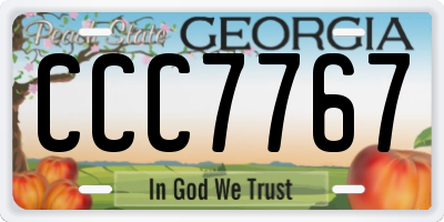 GA license plate CCC7767