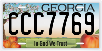 GA license plate CCC7769