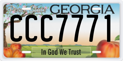 GA license plate CCC7771