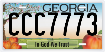 GA license plate CCC7773