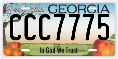 GA license plate CCC7775