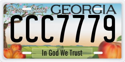 GA license plate CCC7779