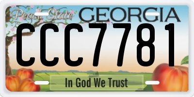 GA license plate CCC7781