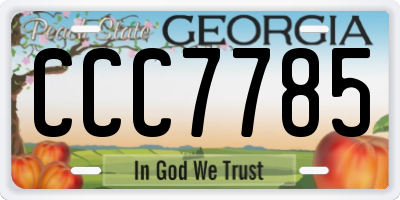 GA license plate CCC7785