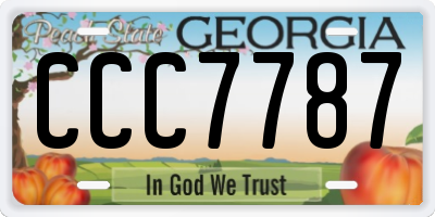 GA license plate CCC7787