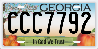 GA license plate CCC7792