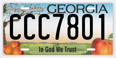 GA license plate CCC7801