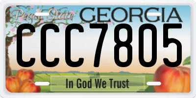 GA license plate CCC7805