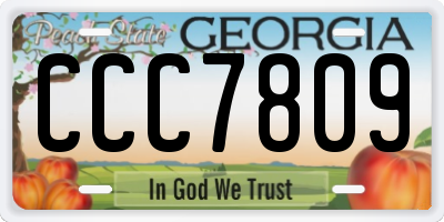 GA license plate CCC7809