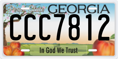GA license plate CCC7812