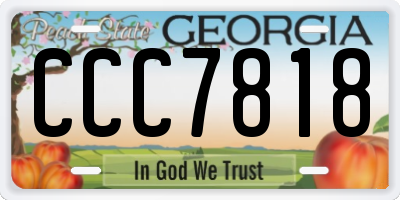 GA license plate CCC7818