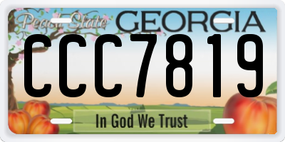 GA license plate CCC7819