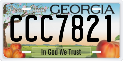 GA license plate CCC7821