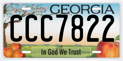 GA license plate CCC7822