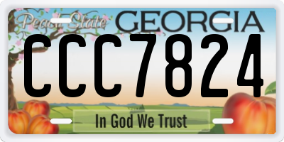 GA license plate CCC7824