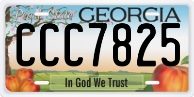 GA license plate CCC7825