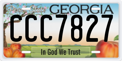 GA license plate CCC7827