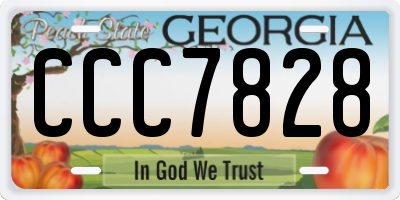 GA license plate CCC7828