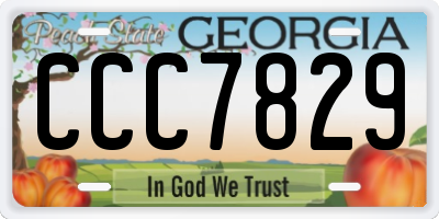 GA license plate CCC7829