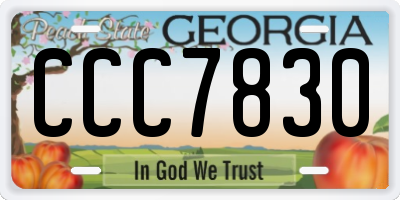 GA license plate CCC7830