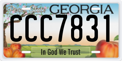 GA license plate CCC7831
