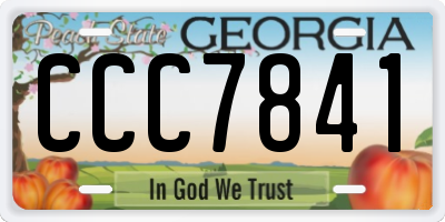 GA license plate CCC7841