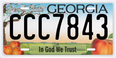 GA license plate CCC7843
