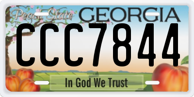 GA license plate CCC7844