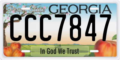 GA license plate CCC7847