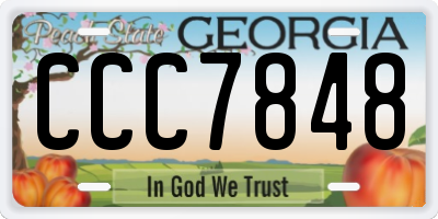 GA license plate CCC7848