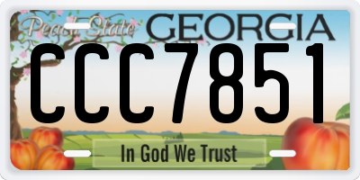 GA license plate CCC7851