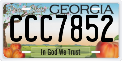 GA license plate CCC7852