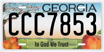 GA license plate CCC7853