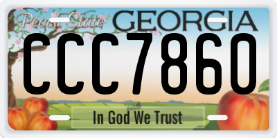 GA license plate CCC7860