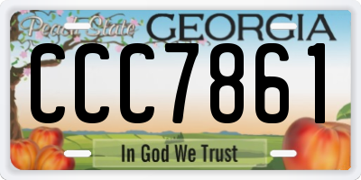 GA license plate CCC7861