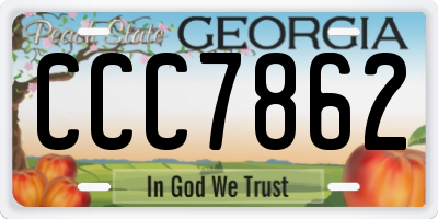 GA license plate CCC7862